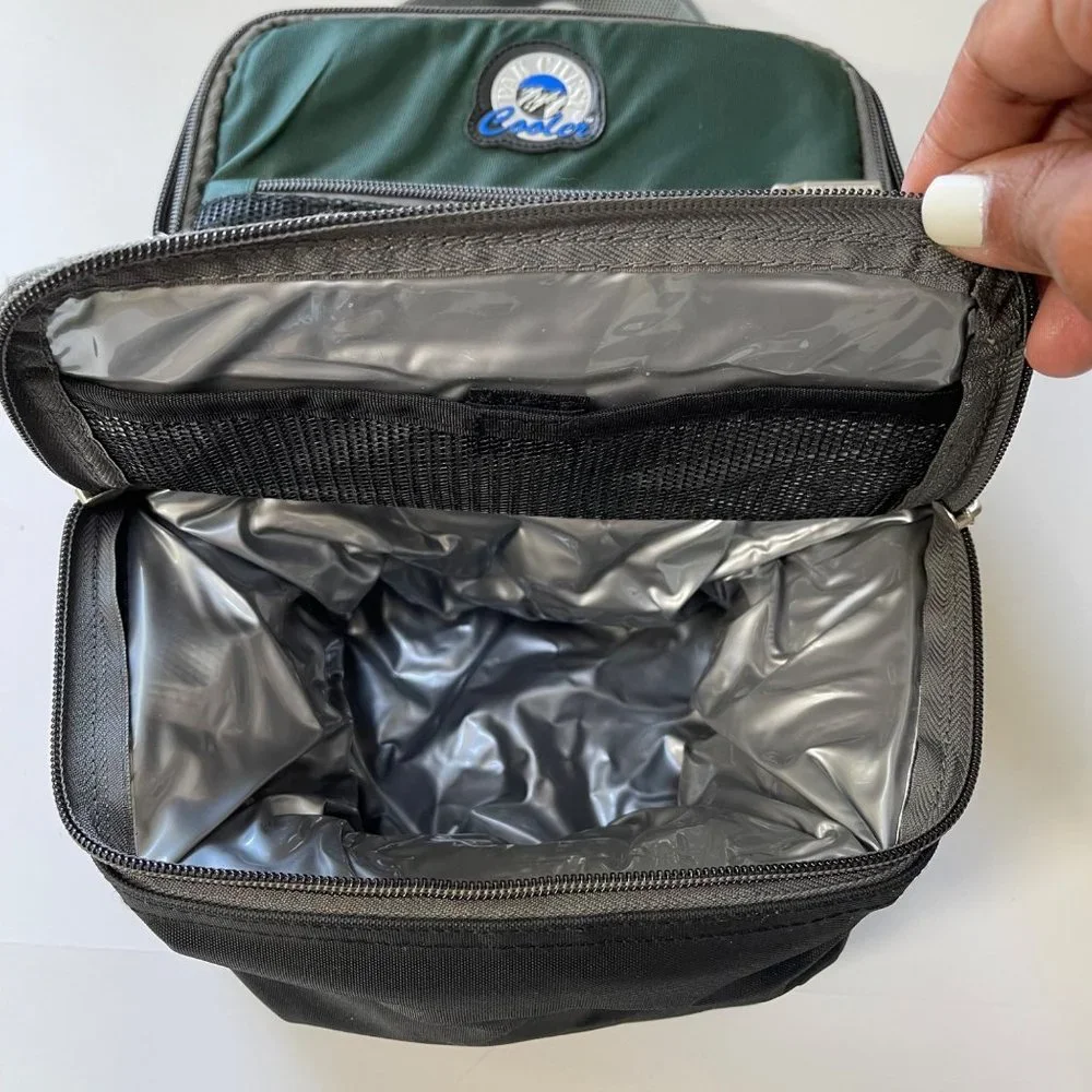 PAK CHEST COOLER Insulated Double Zip Compartment Adjustable Strap Green NWOT